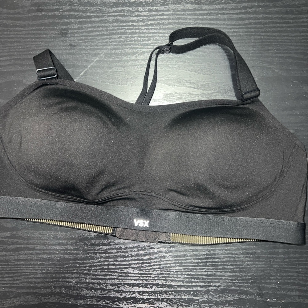 Victoria's Secret VSX Black Padded Sports Bra with Adjustable Straps